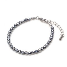 OVER9太赫茲礦石4mm鍊條手鍊 鑽石切割, 1個