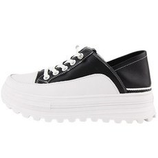 단골언니 여성용 투타입 키높이 통굽 가죽 뮬 오츠리 스니커즈