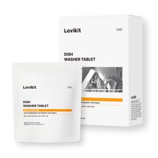 La vikit 洗碗機用洗碗錠 固體型 60錠, 1個, 240g