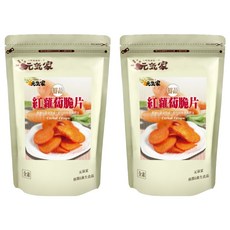元氣家 紅蘿蔔脆片 新鮮紅蘿蔔製成 保留原始風味及營養, 100g, 2包