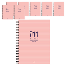 톡톡팬시 7mm라인 스프링노트, 핑크, 8개입