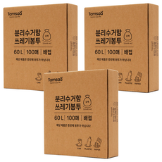 Tamsaa 圓底塑膠垃圾袋 白色, 60L, 300個