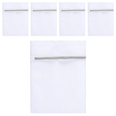 洗衣袋 加厚細網, 透水性網孔設計，配備拉鍊保護套，高密度材質, 單一顏色, 5個