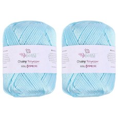 Mamanit Retwist Chainy 聚酯纖維編織線, CP 104 寶寶藍, 2個