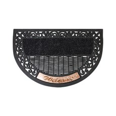 Lead home 奢華室內玄關地墊 半圓形, 金色 + 黑色, 1個