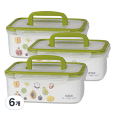 르젠 리젠리빙 네츄럴 밀폐용기 1.5L, 6개, 단품