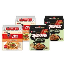 농심 짜파게티 더 블랙 116g 8p + 신라면 건면 97g 10p, 1세트