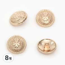 HAPPY BEARS 奢華徽章鈕扣 23mm 金色 4入, 單一顏色, 8個
