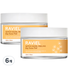 RAVIEL 金縷梅去角質化妝棉 220ml, 60片, 6罐