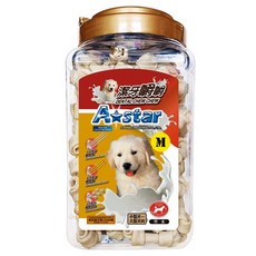A star 潔牙嚼嚼骨結 M, 牛奶, 1.3kg, 1桶