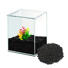 grovita Oliam 加高式透明玻璃魚缸+魚缸專用生物砂組 4kg, 混合顏色