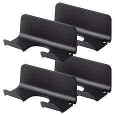 REAL PICKY 免打孔黏貼式吹風機架, 黑色, 4個