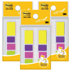 3M Post-it 利貼 683-4Y 彩色指示標籤 四色 黃 3M-7000017209, 3包, 40張