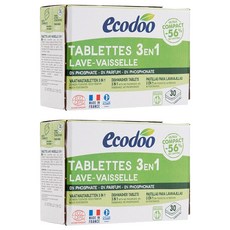 ecodoo 三效合一環保洗碗錠 30錠入, 360g, 2盒