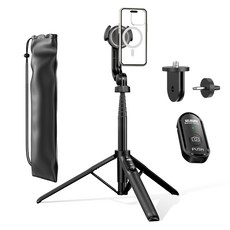 셀루미 N52 강력 마그네틱 맥세이프 스마트폰 셀카봉 삼각대 블랙 155cm, SEL-MGS1550M(블랙), 1개
