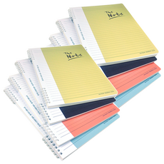 Misoro PP 2層筆記本72張190x260mm, 紅、黑、灰、黃, 8入