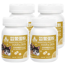 DOG CAT STAR 汪喵星球 鱉蛋粉 維持毛髮濃密亮麗 添加初乳、維生素E、膠原蛋白, 亮毛護膚, 60g, 4罐
