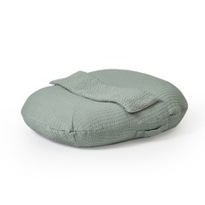 E-旺寶寶窩防倒流罩可拆靠墊大號+胸穩小米抱枕套組, 竹波紋綠