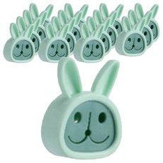 多用途兔子毛巾塞掛架, 06 薄荷綠, 16個