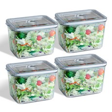 HULOCK 真空保鮮盒組 Neutral Gray, 1組, 長方形保鮮盒 5號 4個