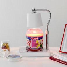 하리보캔들 라지자 캔들 + 빛조절 타이머 캔들워머 세트, 화이트(캔들워머), 멜론믹스