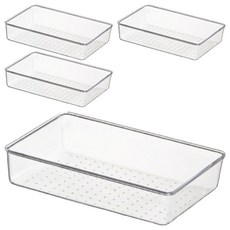 Ju and Ji 多用途壓克力收納托盤 E型, 4個, 透明