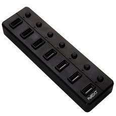 NEXT USB 7 端口供電集線器 NEXT-707UHP, 黑色, 7孔