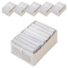 DOSell 布料可折疊收納整理箱 大型, 米色, 6個