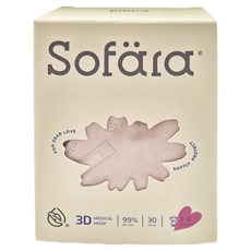 Sofara 舒芙氧 幼童3D立體醫用口罩 10.5 x 9.5 x 7.2cm 3~6歲, 奶糖棕, 30片, 1盒