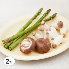 친환경 구이용 버섯 & 아스파라거스, 160g, 2개