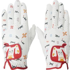 MU Sports 女款雙手高爾夫手套 MUGL901, 白色的