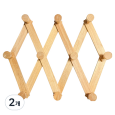 原木藝術伸縮衣架 特大, 2個, 米色