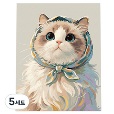 플레이어바웃 유화 그림 DIY 명화그리기 40 x 50 cm 세트, 패리스 캣(PM020), 5세트