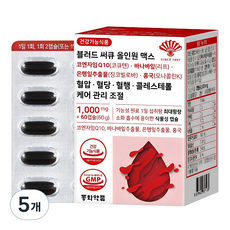 동화약품 블러드 써큐 올인원 맥스 혈압 혈당 혈행 콜레스테롤 케어 관리 조절, 60정, 5개