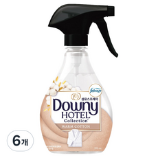다우니 호텔 컬렉션 섬유스프레이 웜코튼향 본품, 6개, 370ml