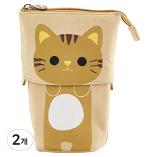 MAME 可愛動物站立式鉛筆盒 鉛筆袋, 2個, 黃色