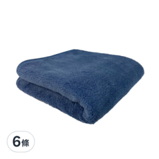 Gemini 雙星毛巾 珊瑚絨素色毛巾 藍色, 35*75公分, 6條