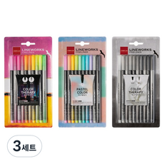 라인플러스 라인웍스 화인라이너 블리스터 0.3mm 10색 네온 + 파스텔 + 블랙 세트, 혼합색상, 3세트