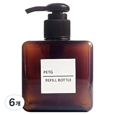 더자카 모던 심플 사각 디스펜서 250ml, 브라운, 6개