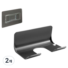 디유라 욕실 드라이기 거치대, 블랙, 2개