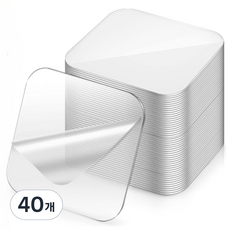 超強力魔法矽膠凝膠雙面膠 方形, 清除, 40個