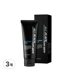 종근당 남자라면 올블랙 클렌징폼, 3개, 120ml