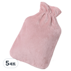 해피앤굿 부드러운 보온물주머니 1000ml + 보온팩 세트 핑크, 5세트