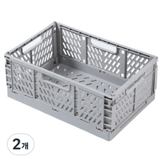 와우킹 접이식 펜트리 수납 정리 리빙박스, 그레이, 2개