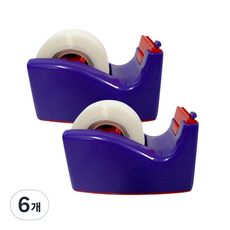 오토테이프 안전 테이프 커터기, 퍼플 + 레드, 6개