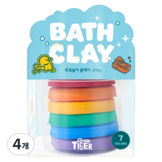 마이리틀타이거 저자극 목욕놀이 배쓰클레이 배쓰밤 만들기 혼합색상, 210g, 4개