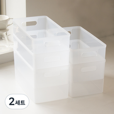 아임홈리빙 심플 바스켓 팬트리 수납함 5p 바디세트, 투명, 2호(160 x 300 x 150 mm), 2개