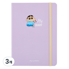 플라잉웨일즈 짱구는못말려 마이 다이어리 M, 퍼플, 3개