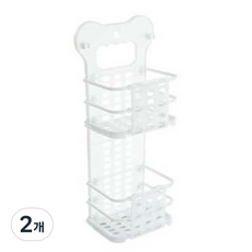 베러바이즈 접이식 2단 욕실 걸이, 화이트, 2개