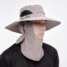 알파마운틴 자외선 차단 아웃도어 챙 모자 + 넥커버, 그레이